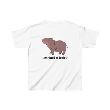 Moo Deng - I'm just a baby! Back Print - Kids Heavy Cotton™ Tee