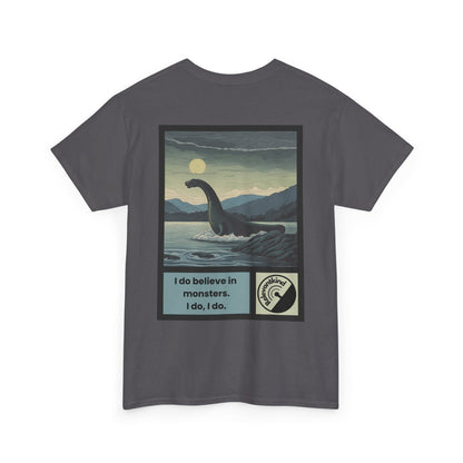 Lock Ness Monster! Back Print - Unisex Adults Heavy Cotton Tee