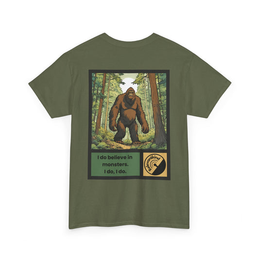 Bigfoot! Back Print - Unisex Adults Heavy Cotton Tee