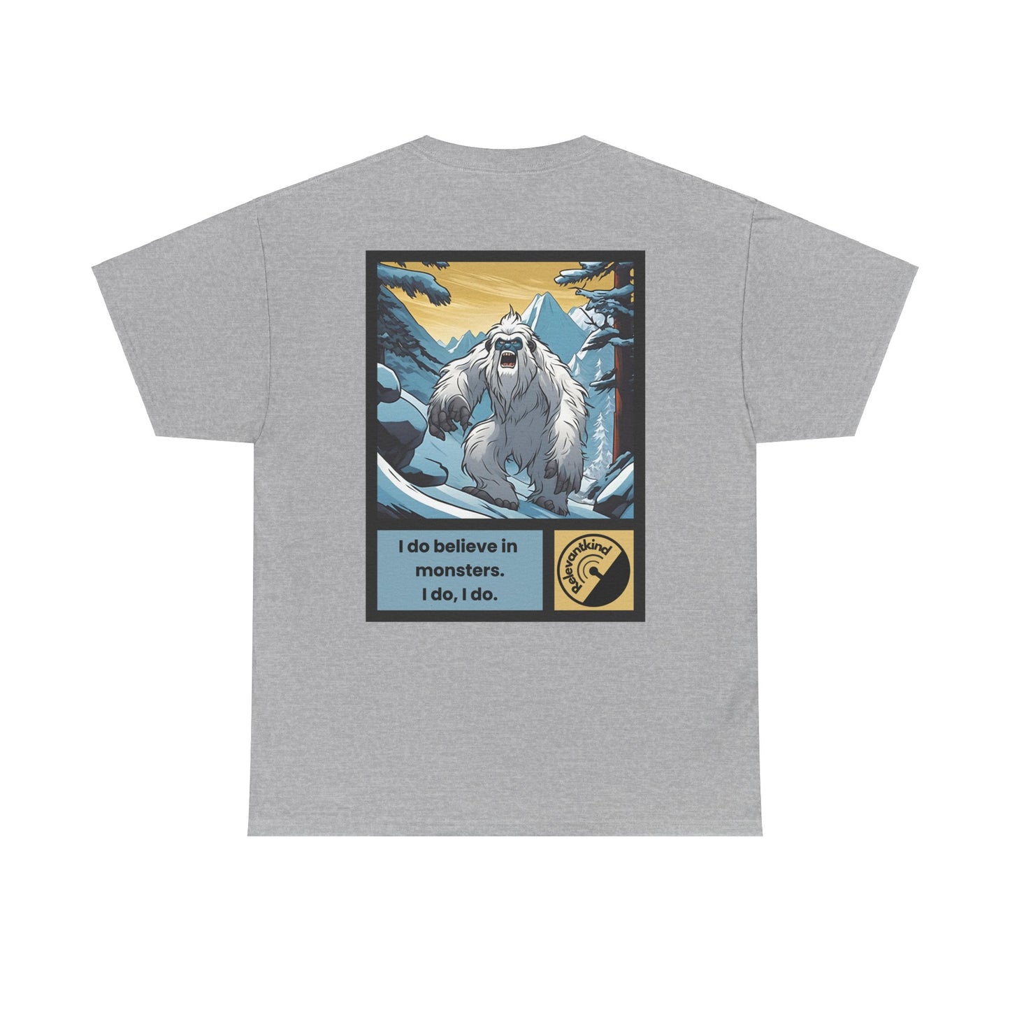 Yeti! Back Print - Unisex Adults Heavy Cotton Tee