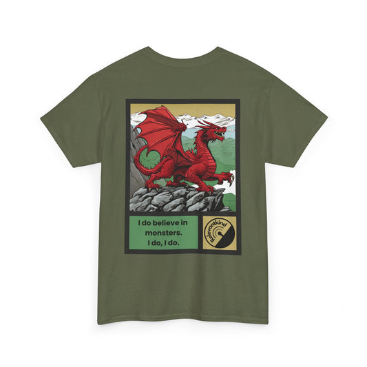 Welsh Dragon! Back Print - Unisex Adults Heavy Cotton Tee